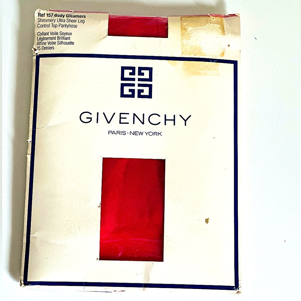Givanchy Red Shimmery Ultra Sheer Legs control Top Pentyhose• M